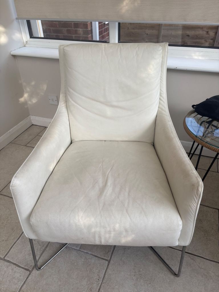 White leather Chairs