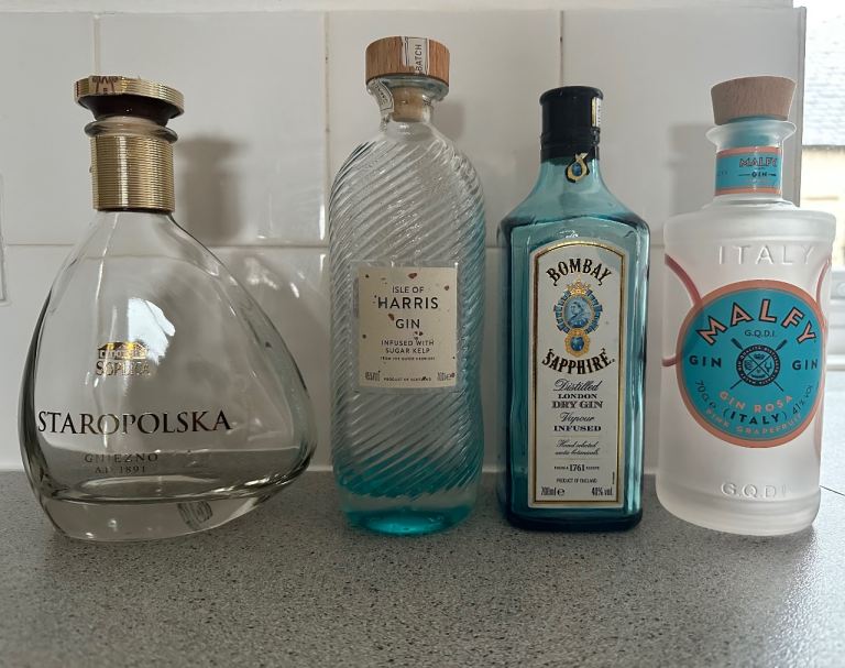 Decorative Empty Gin and Vodka Bottles - Great for Display