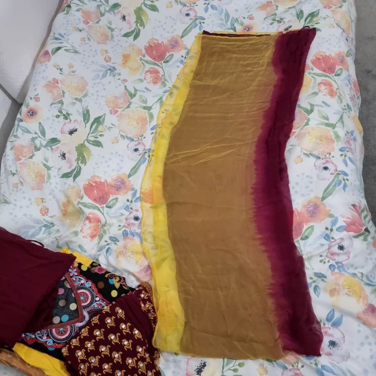 Small Maroon diamonte dress. Heavy salwar. Short kameez. Asian dress. Kurti. Wedding party