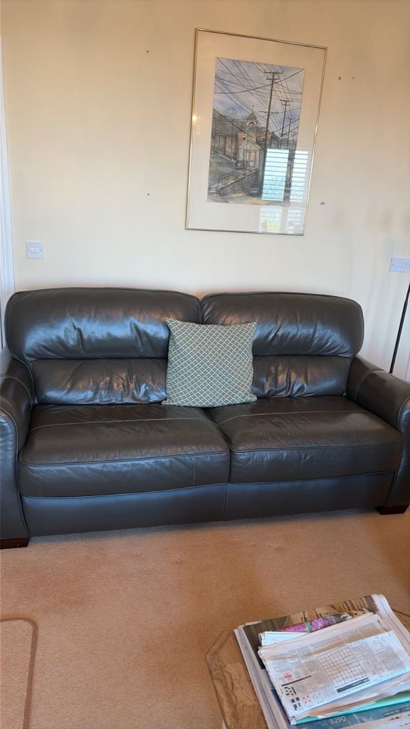 Large leather sofa