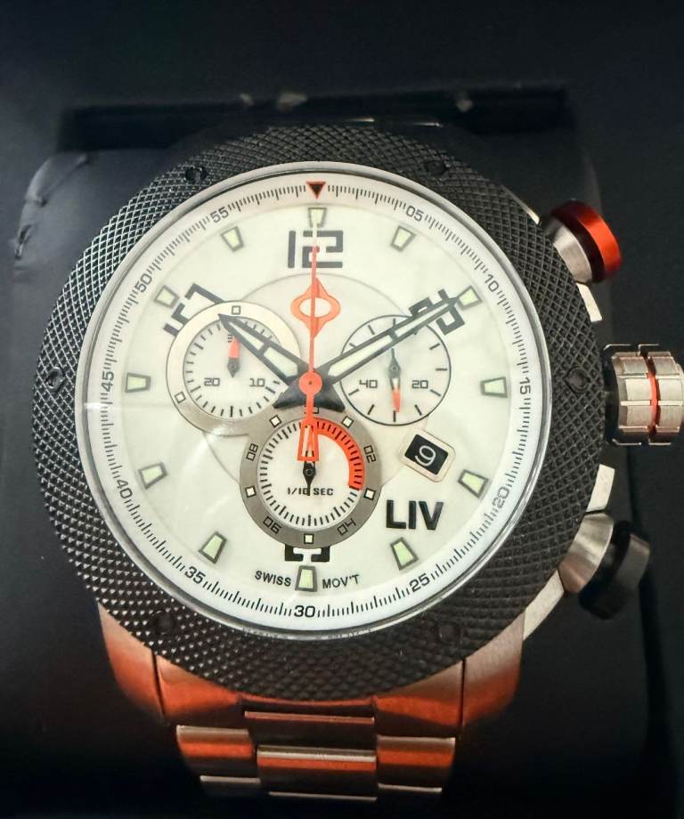 LIV GX1 DUAL-LUME MENS CHRONOGRAPH WATCH (Stainless Steel Band)