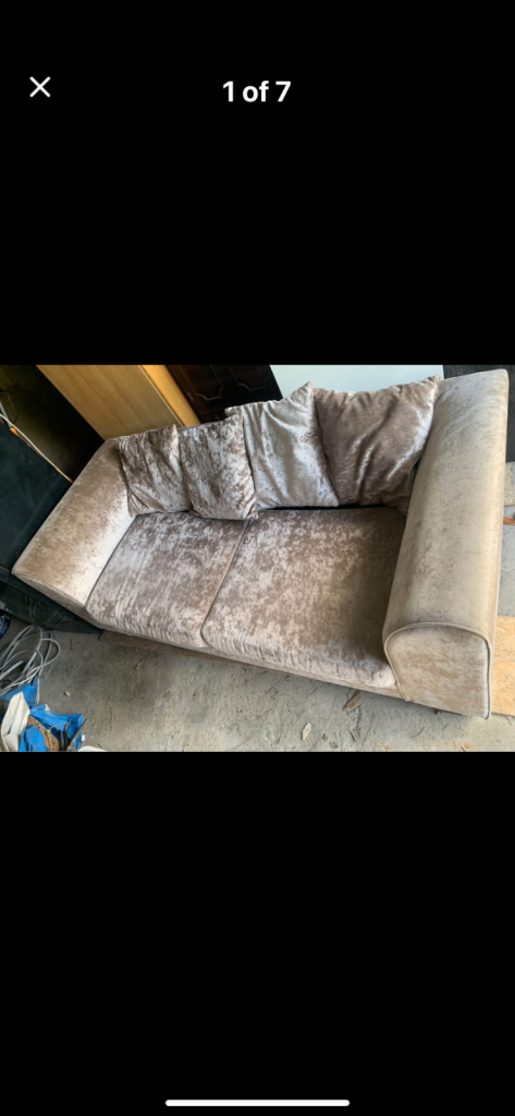 Sofa 2 seater lightweight fabric beige free