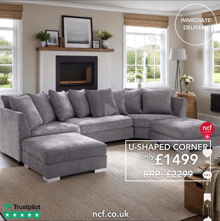 image for As New NCF Living Caesar U-shape Corner Sofa *Purchased March 2025* RRP 1499
