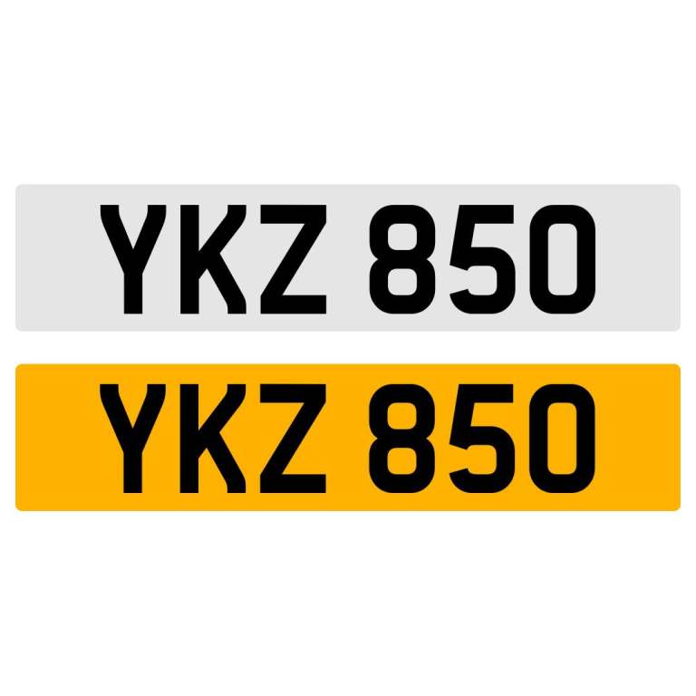 YKZ 850 NUMBER PLATE NUMBERPLATE REGISTRATION CHERISHED DATELESS NORTHERN IRISH NI