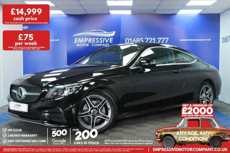 2019 19 MERCEDES-BENZ C-CLASS 2.0 C220D AMG LINE (PREMIUM) COUPE 2DR DIESEL G-TR