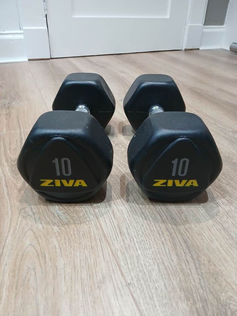 Pair of ZIVA 10kg Dumbbells EACH – Excellent Condition