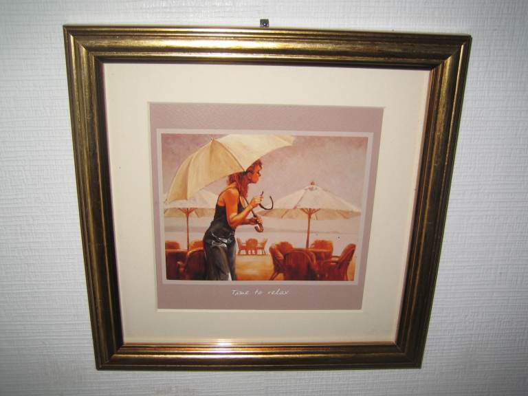 Mark Spain Pictures x3 in Gold Frames 9x9 inches;
