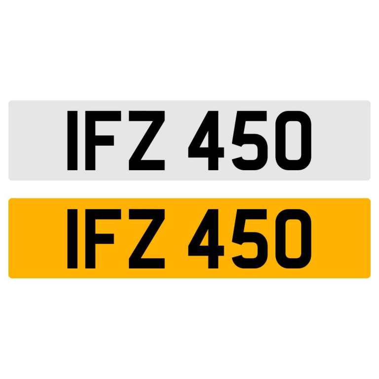 IFZ 450 NUMBER PLATE REGISTRATION NUMBERPLATE CHERISHED DATELESS