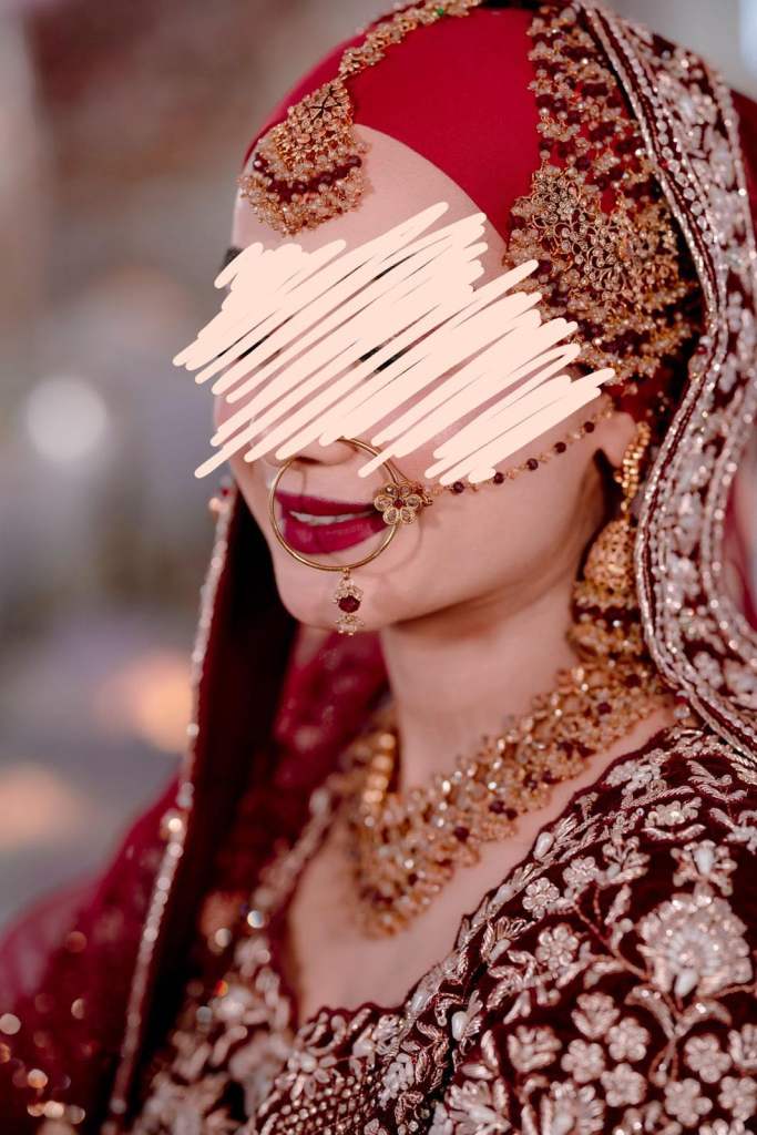 Gold and Maroon Bridal Jewellery Set