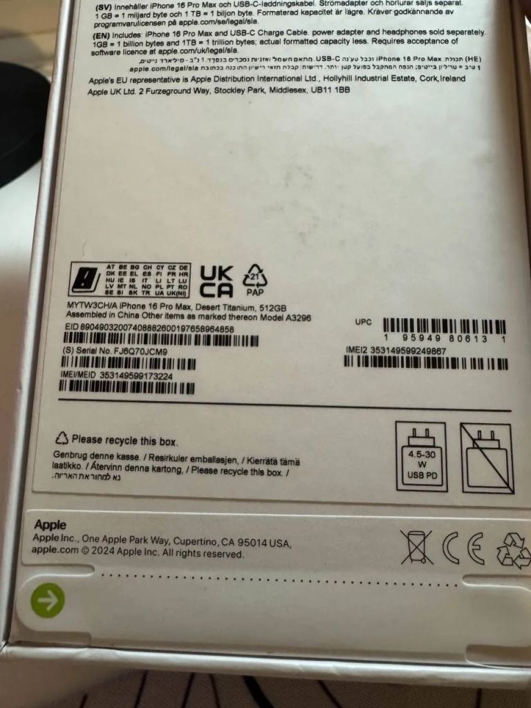 iPhone 16 pro max sealed 