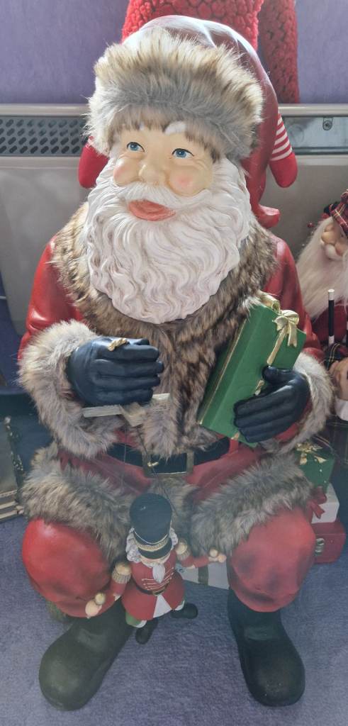 Large Christmas Santa Figure with Gifts and Nutcracker Decoration
