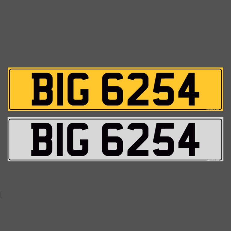 BIG 6254 - Dateless Cherished Registration Number Plate