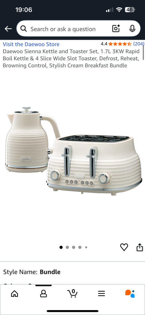 Daewoo toaster and kettle 