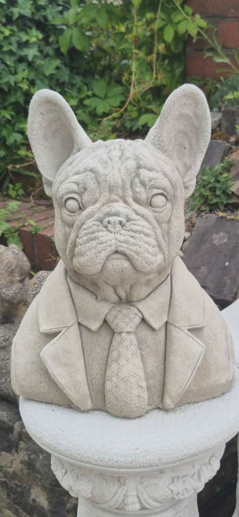 🐶 Gentleman French Bulldog Stone Garden Ornament 🐶