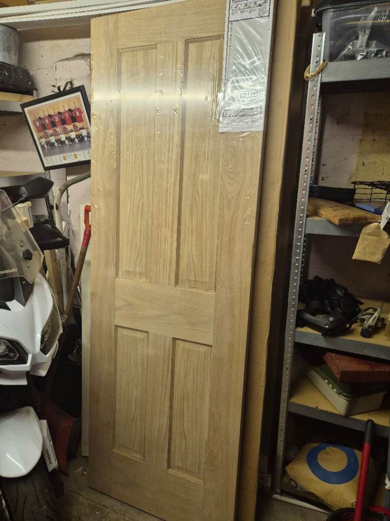 New Oak Veneer 4 Panel FD30 Internal Fire Door 686mm