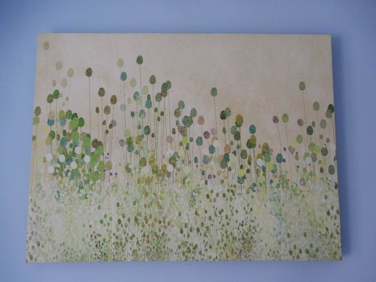 POPPY BUDS GREEN ABSTRACT Canvas