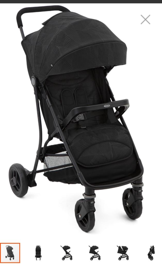 Black Lightweight Baby Pushchair / Stroller