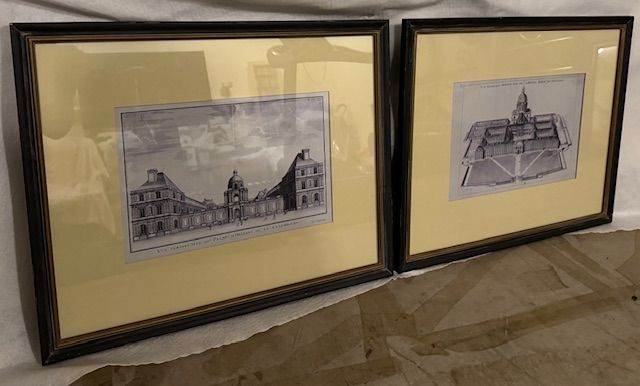 Two framed pictures Palais D'Orleans Ou Le Luxembourg architecture.