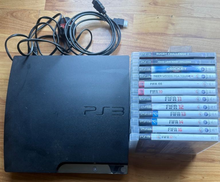PS3 console & 12.  Sports games
