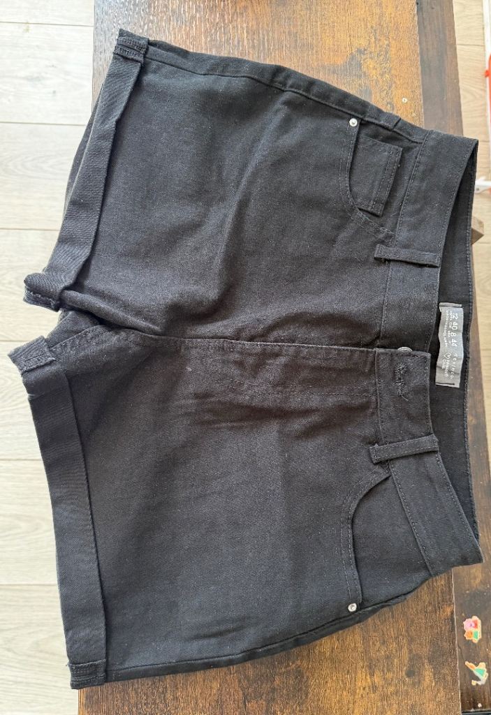Denim Co. Black Cotton Shorts - Size 12