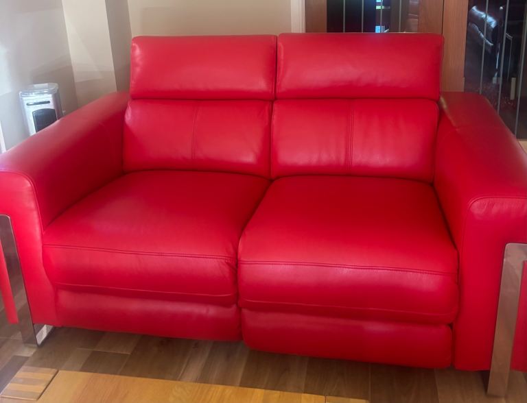 Sofology Moreno Genuine Leather Electric Recliner Suite – 2-Seater & Matching Armchair – As New