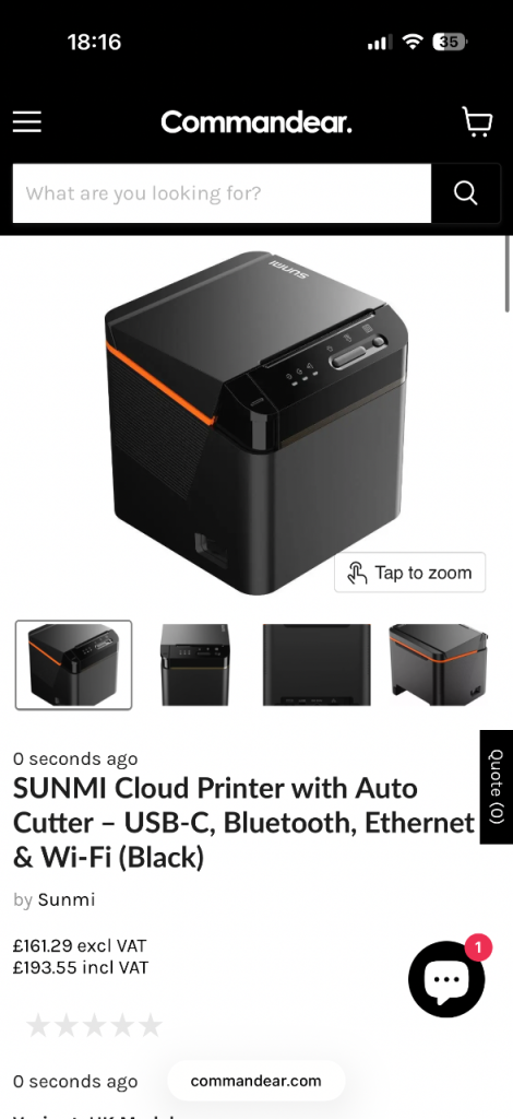 *Brand New* Sunmi POS Printer for Till Catering Restaurant Takeaway Business 