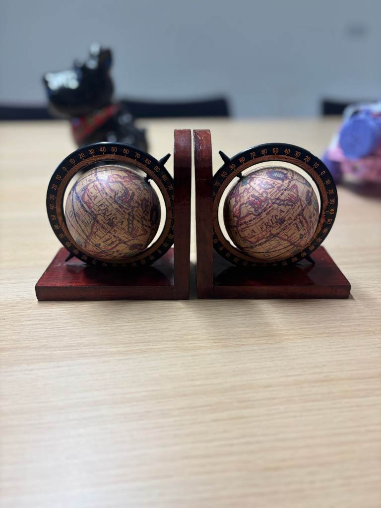 Vintage Style Globe Bookends - Good Condition