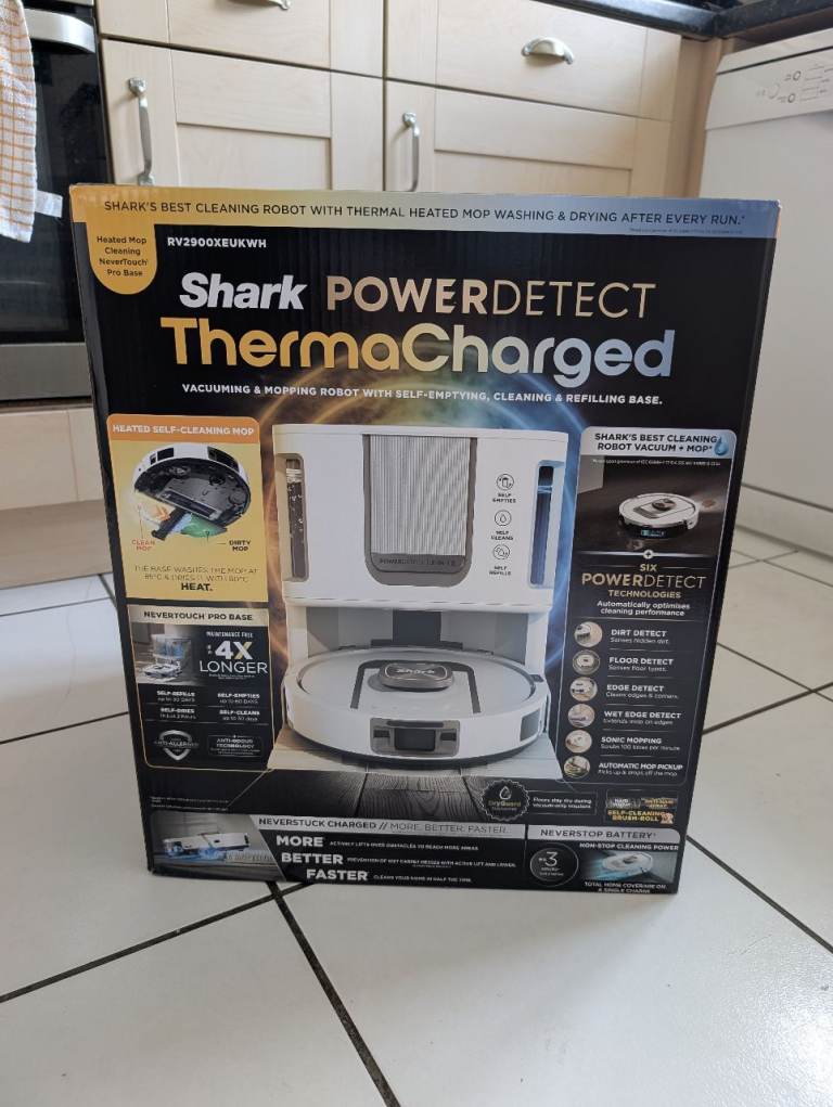 Shark PowerDetect ThermaCharged Robot Vacuum & Mop – RV2900XEUKWH