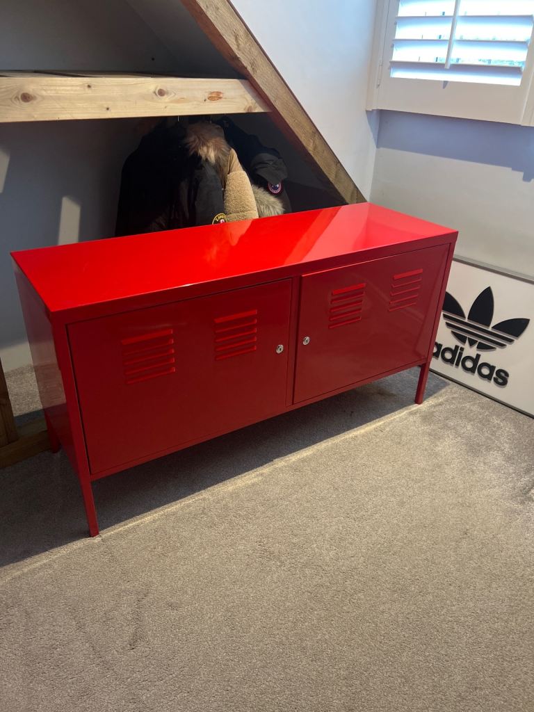 IKEA retro red metal storage unit 