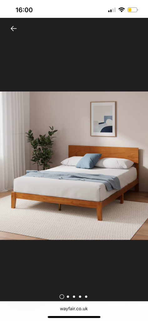Sade Vintage Wood Bed Frame with Headboard
