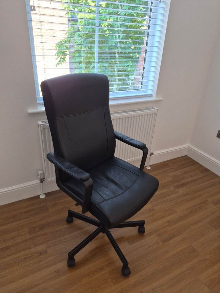 Black Office Chair with Swivel Base - Good Condition
