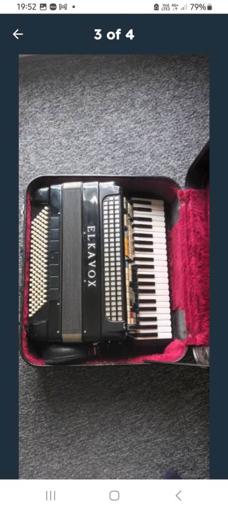 ELKAVOX Accordion – Black, Good Condition, with Case