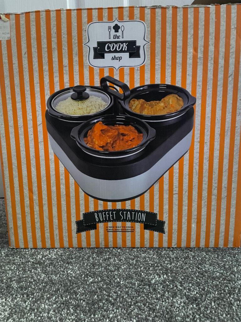 New The Cook Shop Triple Slow Cooker Buffet Station