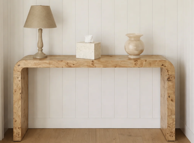  New Table Mota Burl Curved Console - Original Price £455 - Collection/Delivery