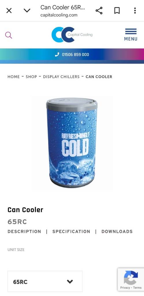 ECO-COOL Capital Can Cooler 65RC Mini Fridge - NEW