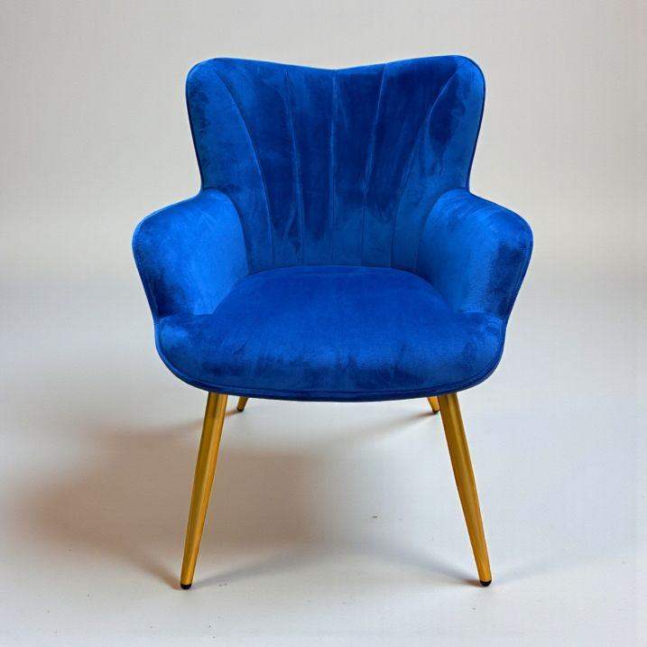 Ex Display Blue Velour Visitor Chair