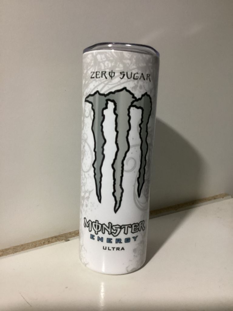 Monster Energy Zero Sugar Insulated Tumbler – White, As Good As New