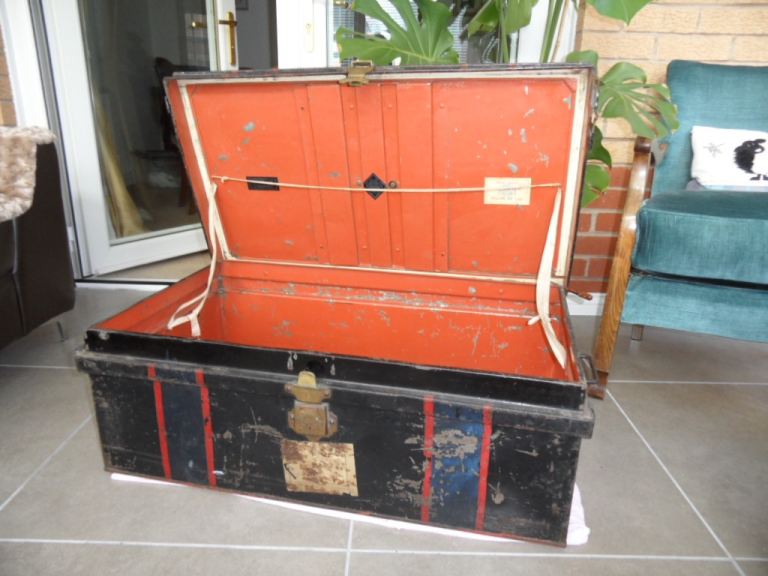 Vintage metal Travel Trunk