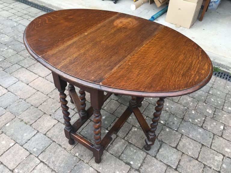 Vintage Wooden Gateleg Drop Leaf Dining Table