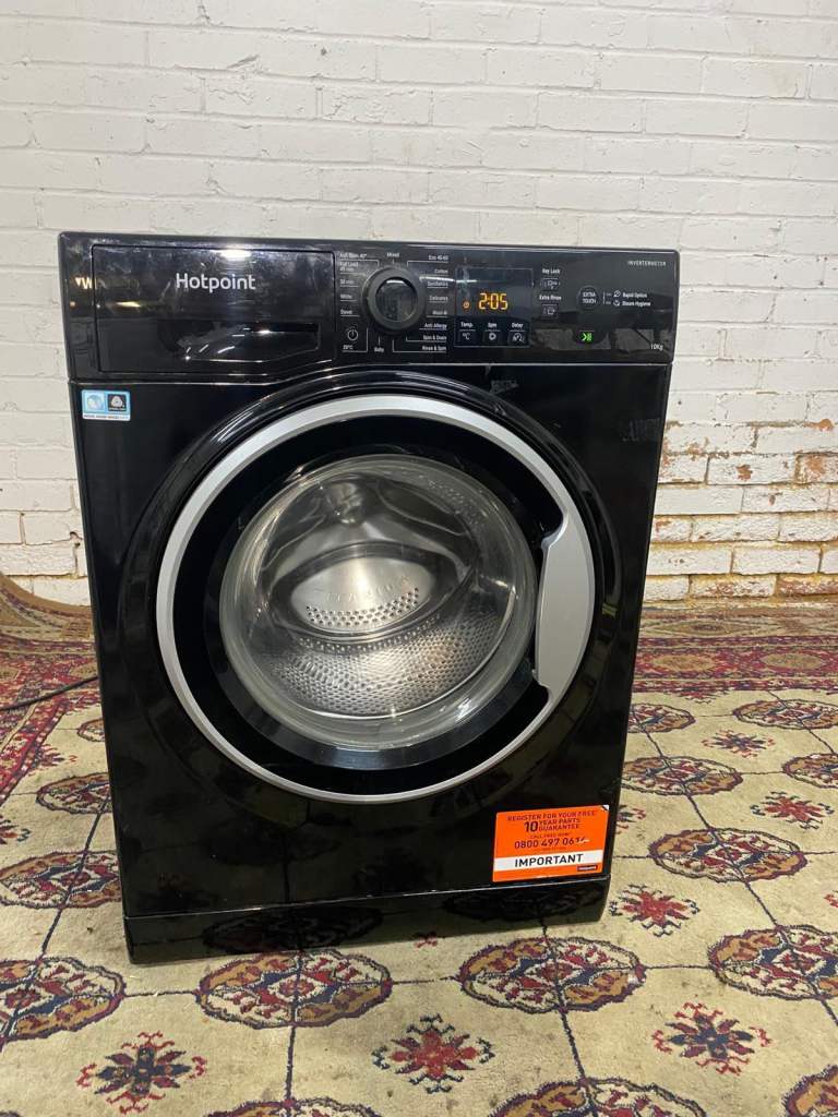Hotpoint Large Drum Black 10KG Washing Machine 