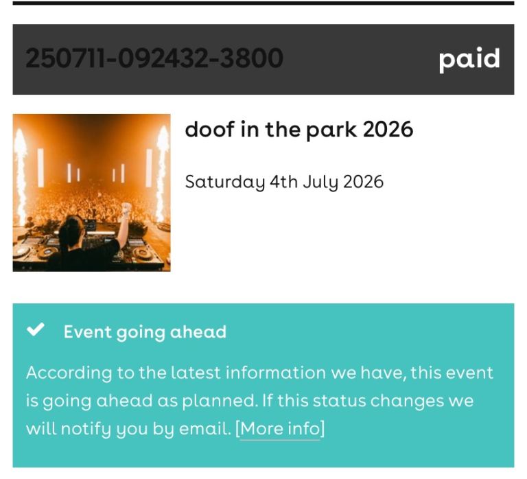 2 X Hannah Laing Tickets - Doof In The Park