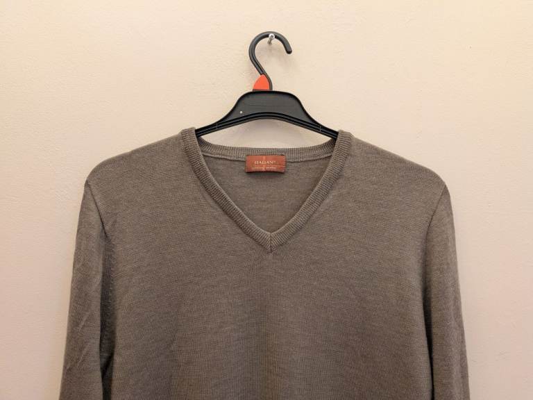 🔥100% Merino Wool M&S Italian Extrafine Merino Men 100% Merino Wool color Taupe size M