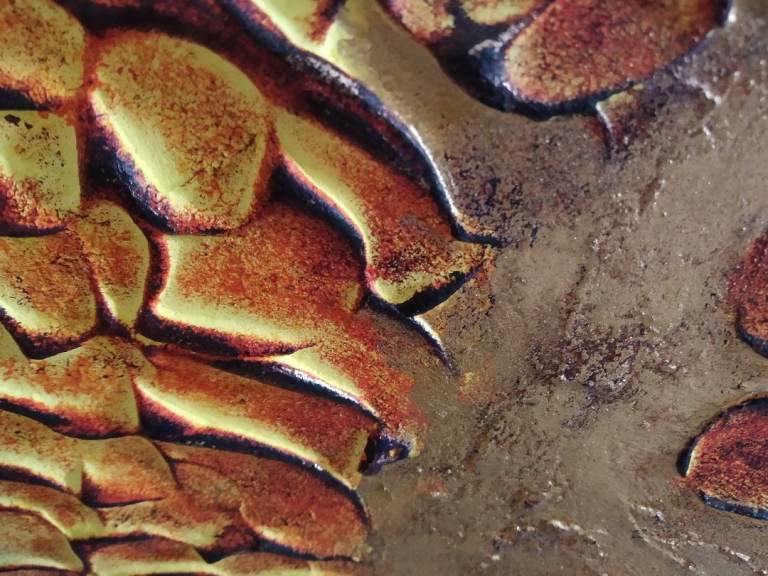 Original artwork in handmade rustic style frame