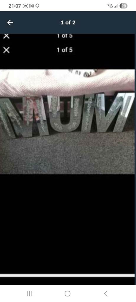 Crushed MUM wall letters 