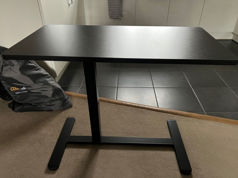 image for Dripex Pneumatic Height Adjustable Overbed Bedside Table, 80 × 40 cm