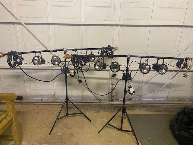 DISCO LIGHTS PACKAGE - 2 x STAND SETS WITH SPOTS AND LED EFFECTS - £85