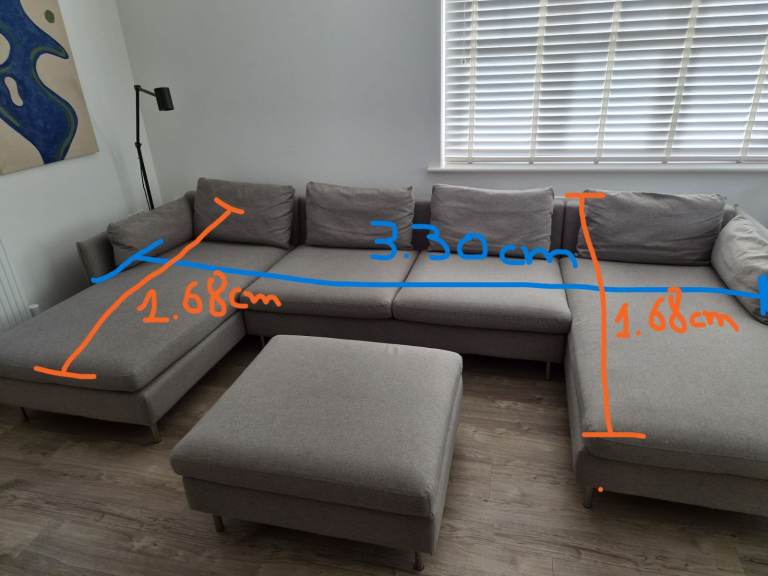 Made. com Corner Sofa in Grey (Modular 4-Piece)