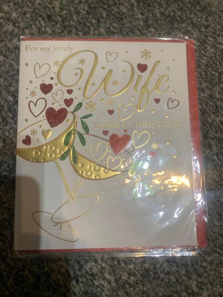 BRAND NEW WIFE CHRISTMAS CARD COST £3.39