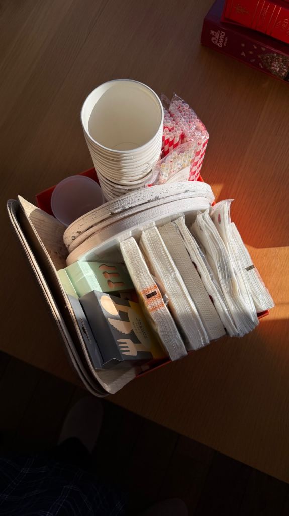 Party ware - napkins, cups, straws and plates