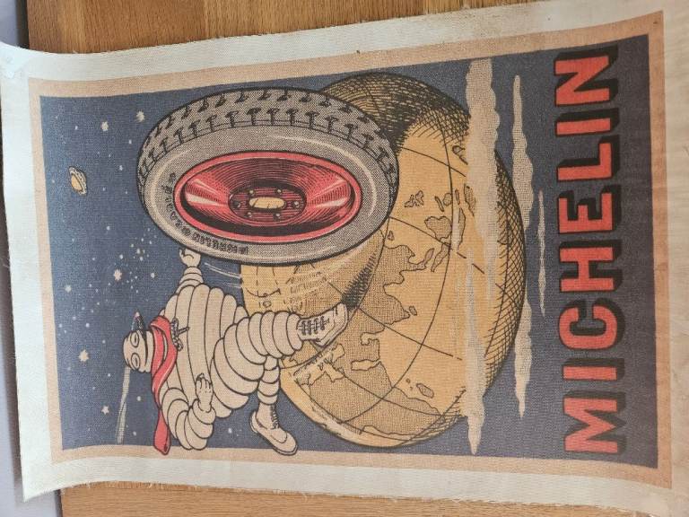 Vintage French Michelin LInen Poster